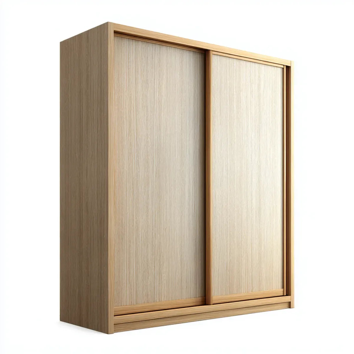 Schwebetürenschrank Eiche Natur 180 x 60 x 220 cm Spanplatte rechteckig