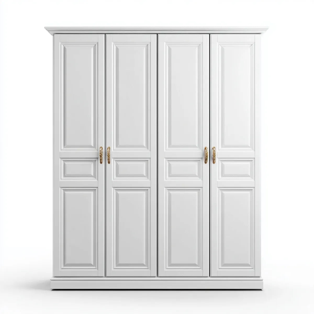 Kleiderschrank 4-türig Weiß 200 x 60 x 220 cm MDF rechteckig