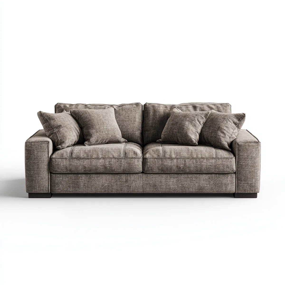 2-Sitzer Sofa Grau 220 x 95 x 88 cm Polyester Webstoff mit Schaumstoffpolsterung Gerade Form