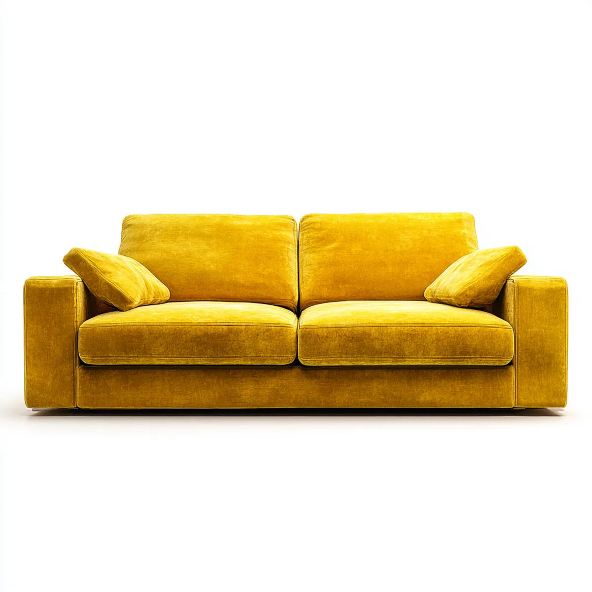 2-Sitzer Sofa Senfgelb 180 x 90 x 85 cm Polyester-Samt Rechteckig