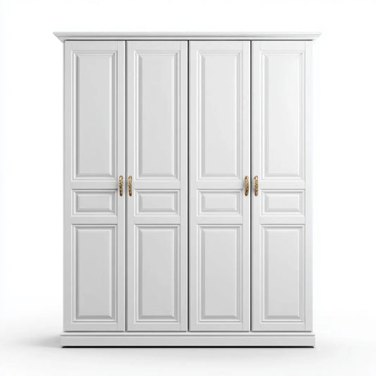 Kleiderschrank 4-türig Weiß 200 x 60 x 220 cm MDF rechteckig