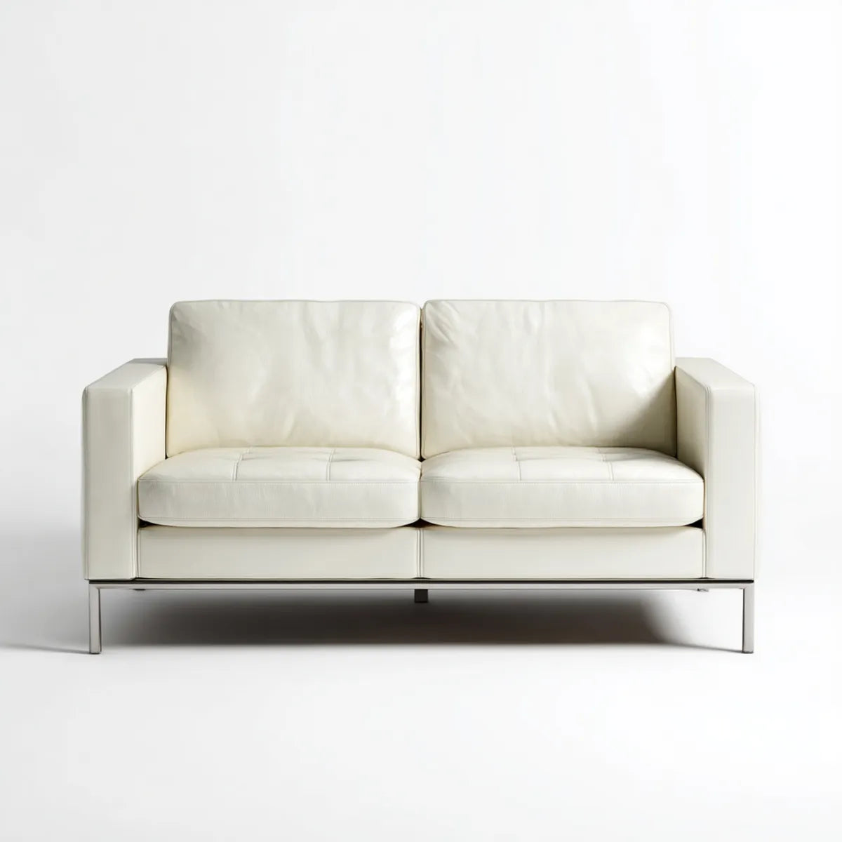 2-Sitzer Sofa Cremeweiß 160 x 85 x 78 cm PU-Kunstleder Rechteckig