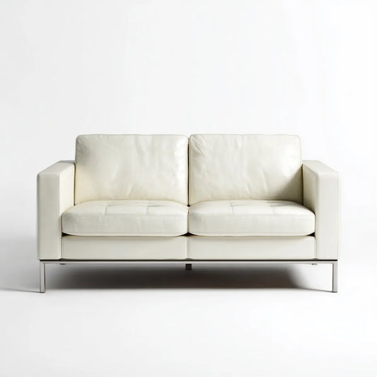 2-Sitzer Sofa Cremeweiß 160 x 85 x 78 cm PU-Kunstleder Rechteckig
