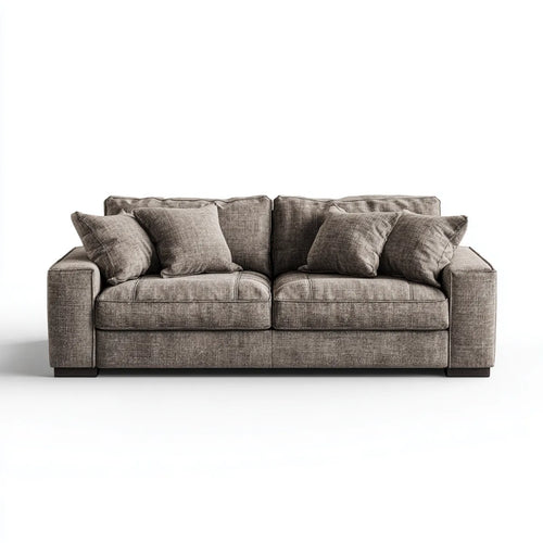 2-Sitzer Sofa Grau 220 x 95 x 88 cm Polyester Webstoff mit Schaumstoffpolsterung Gerade Form