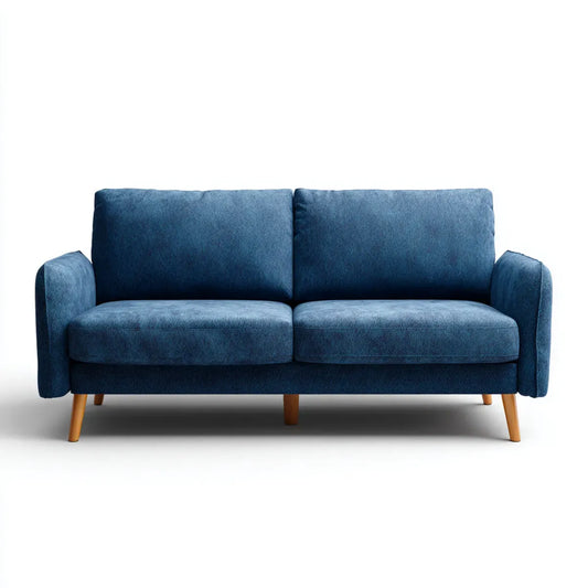 2-Sitzer Sofa Blau 150 x 84 x 86 cm Polyester Rechteckig