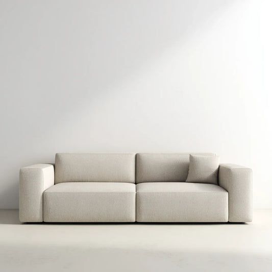 2-Sitzer Sofa Creme 220 x 95 x 75 cm Polyester Rechteckig
