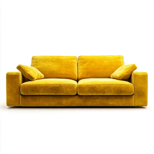 2-Sitzer Sofa Senfgelb 180 x 90 x 85 cm Polyester-Samt Rechteckig