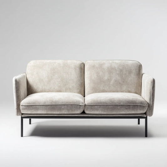 2-Sitzer Sofa Hellgrau 140 x 80 x 82 cm Polyester-Mikrofaser Rechteckig