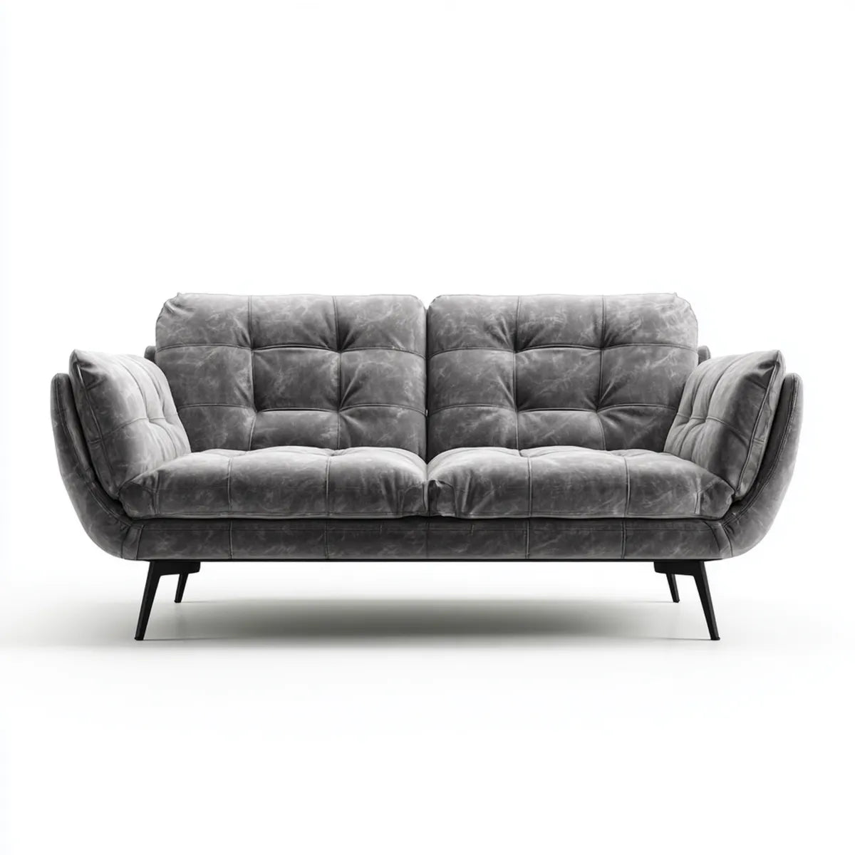 2-Sitzer Sofa Grau 170 x 85 x 85 cm PU-Kunstleder mit Stahlbeinen