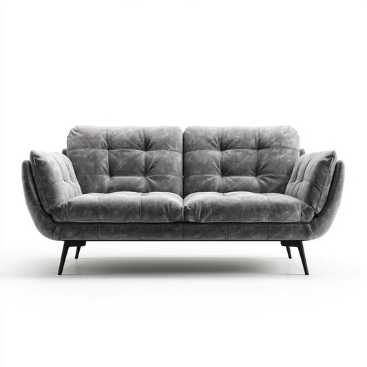 2-Sitzer Sofa Grau 170 x 85 x 85 cm PU-Kunstleder mit Stahlbeinen